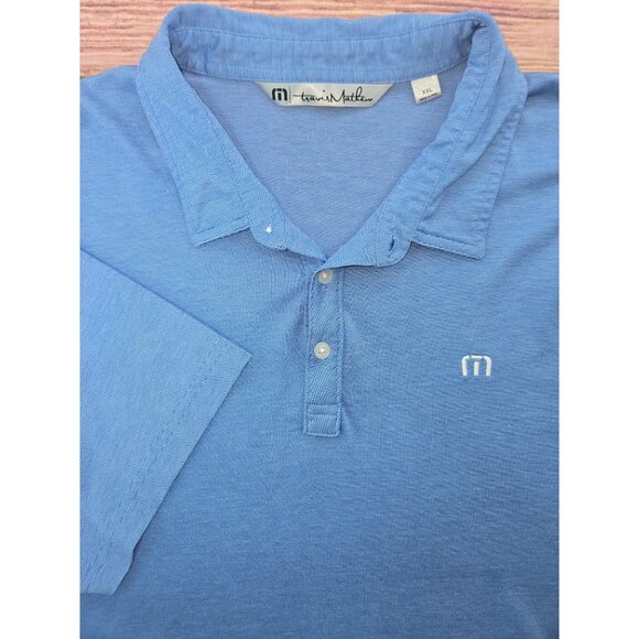 Travis Mathew Mens Blue Polo XXL Pima Cotton Blend - Picture 3 of 8